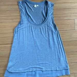Anthropologie Light Blue Tank Blouse with Crepe Details